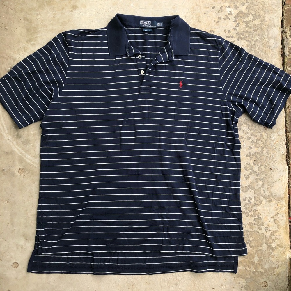 💸SOLD💸Polo Ralph Lauren blue striped shirt golf - Picture 2 of 3